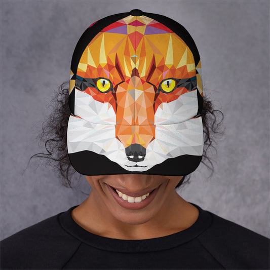 Geometric Fox Print Baseball Cap