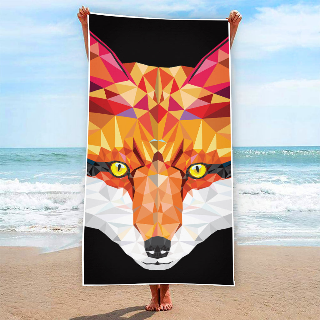 Geometric Fox Print Beach Towel