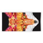 Geometric Fox Print Beach Towel