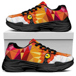 Geometric Fox Print Black Chunky Shoes