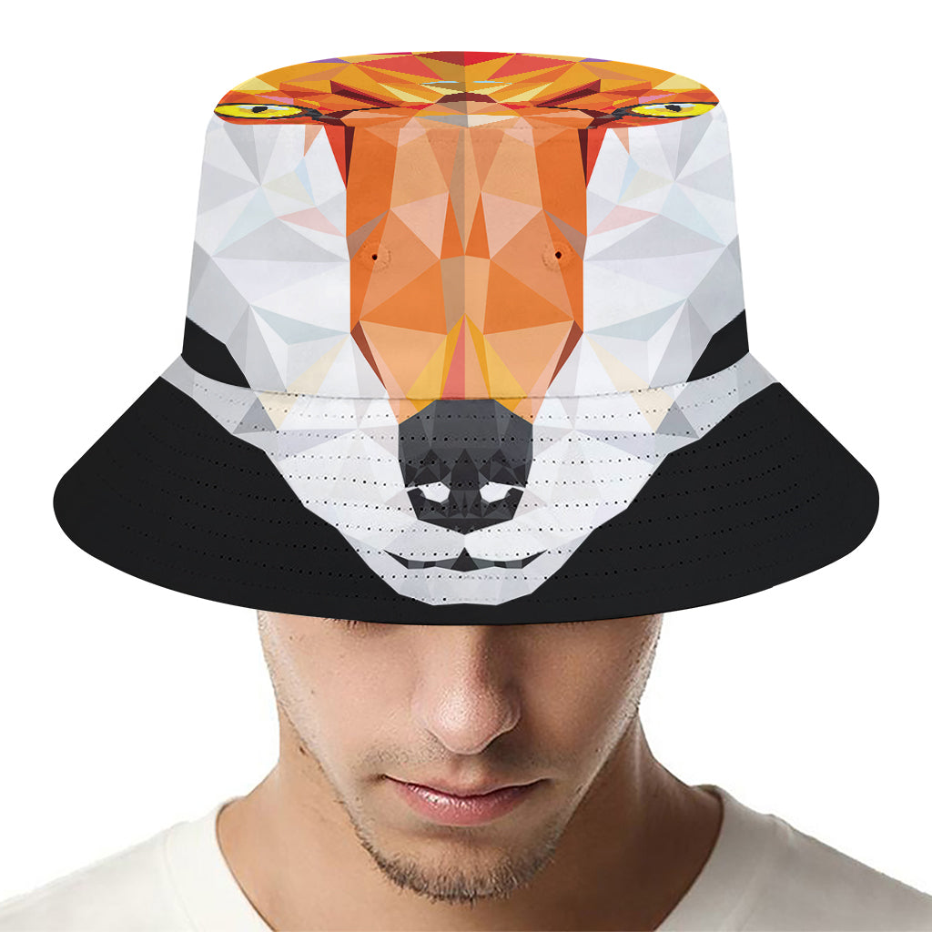 Geometric Fox Print Bucket Hat