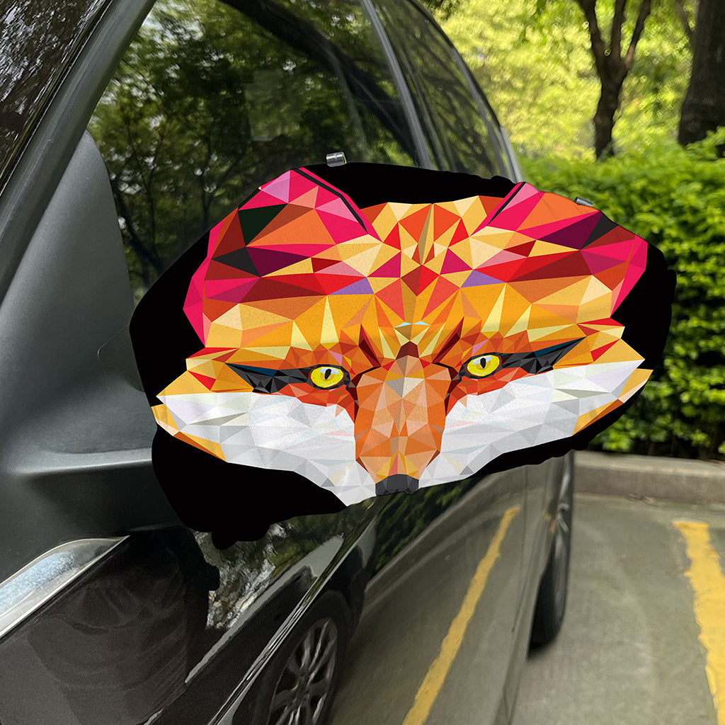 Geometric Fox Print Car Side Mirror Covers