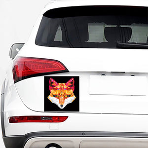 Geometric Fox Print Car Sticker