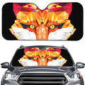 Geometric Fox Print Car Windshield Sun Shade