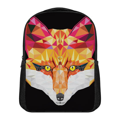 Geometric Fox Print Casual Backpack