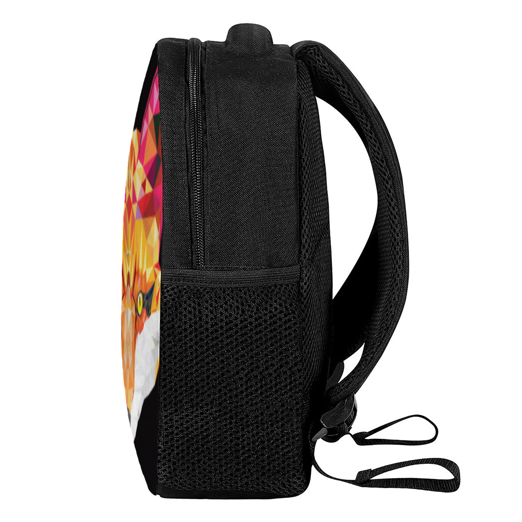 Geometric Fox Print Casual Backpack