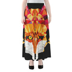 Geometric Fox Print Chiffon Maxi Skirt