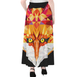 Geometric Fox Print Chiffon Maxi Skirt