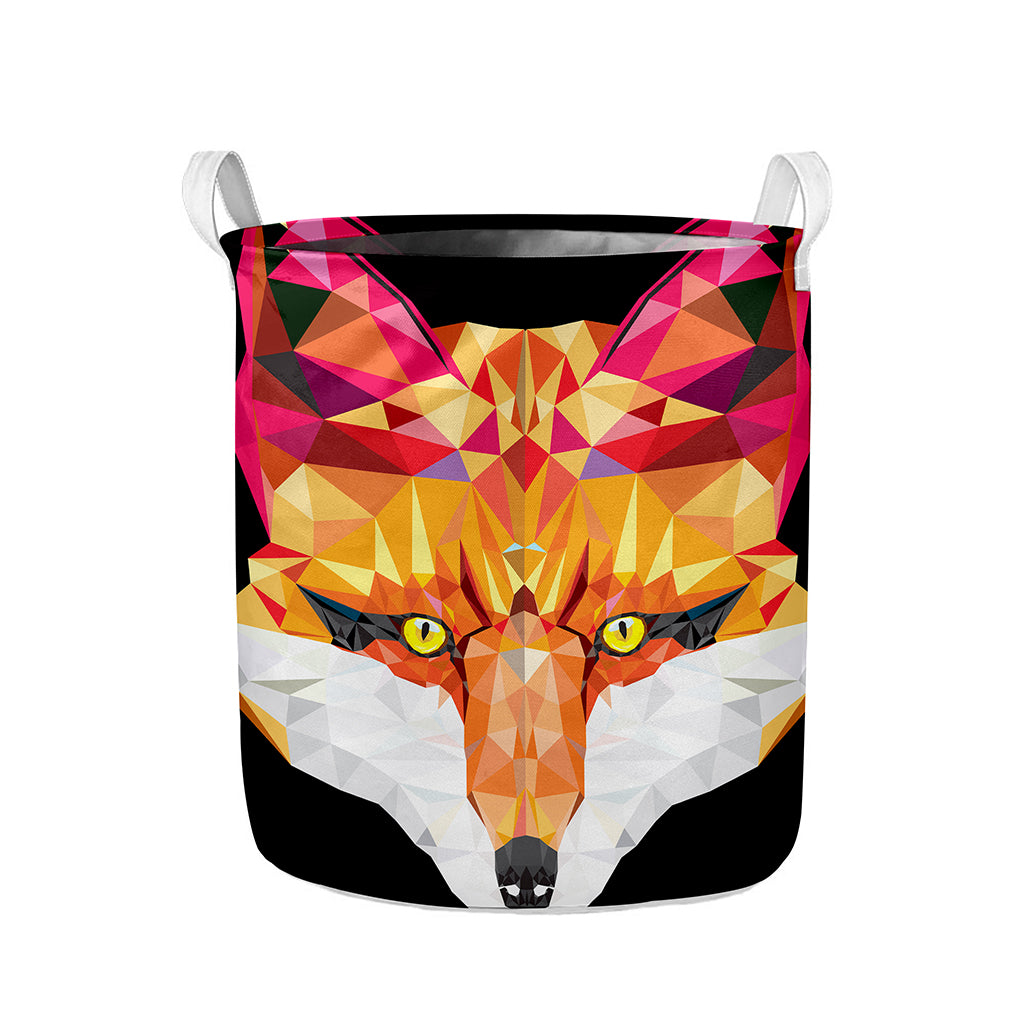 Geometric Fox Print Collapsible Laundry Basket