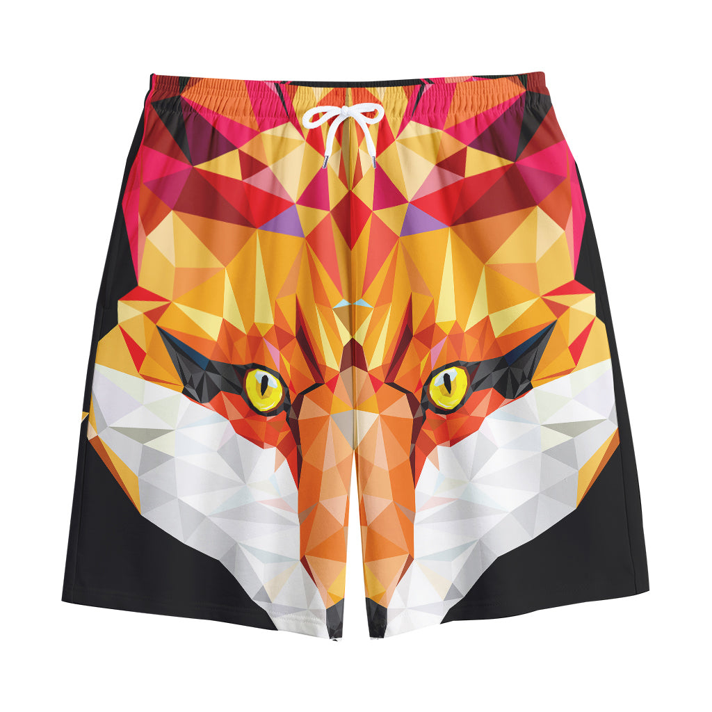 Geometric Fox Print Cotton Shorts