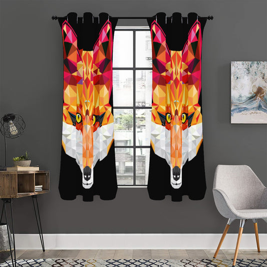 Geometric Fox Print Curtain