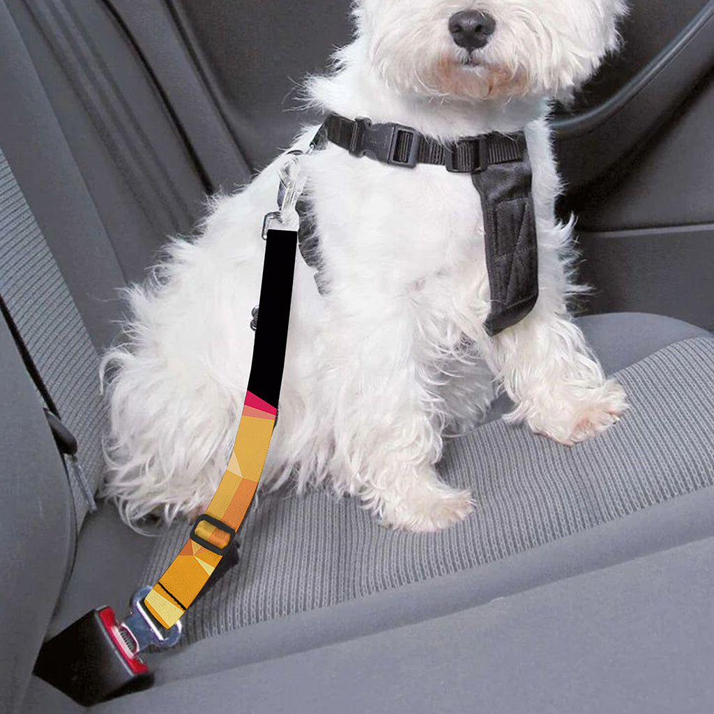 Geometric Fox Print Dog Seat Belt