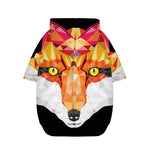 Geometric Fox Print Dog Zip Up Hoodie