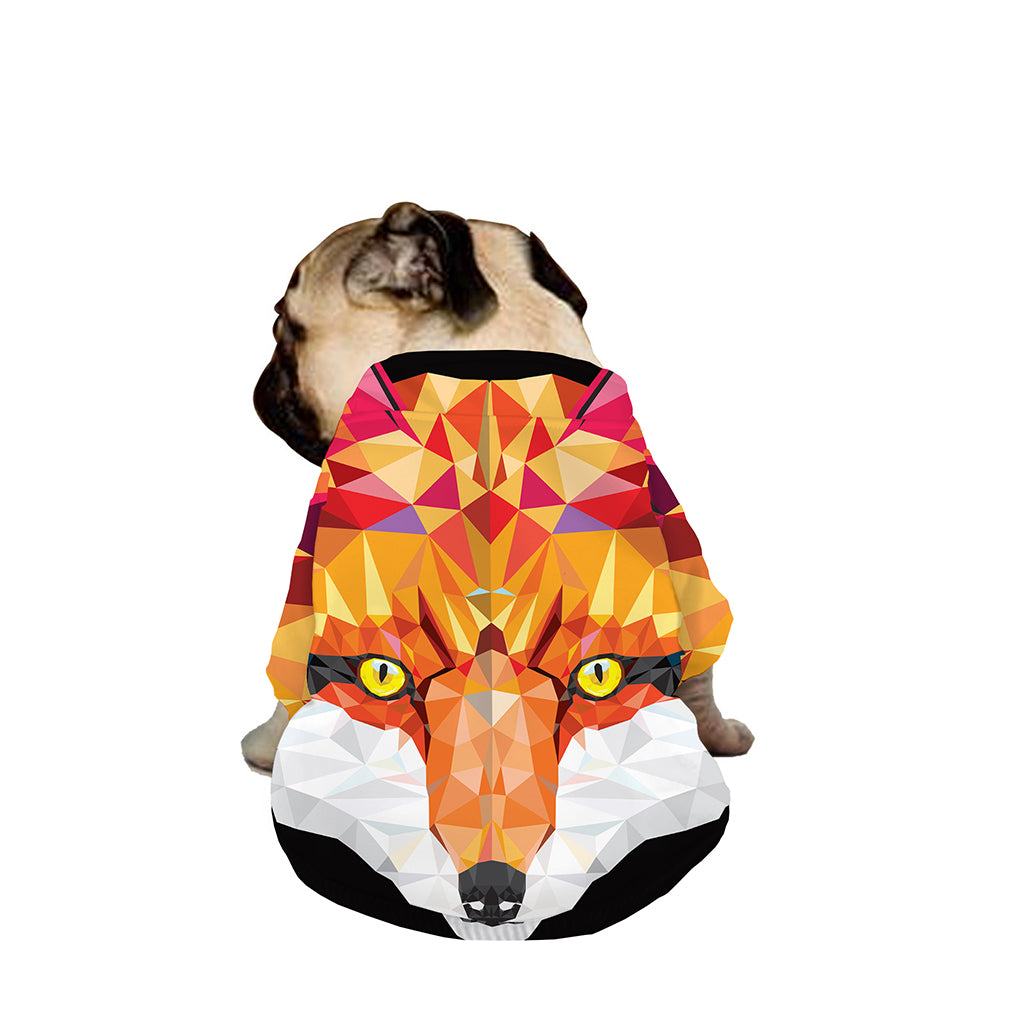 Geometric Fox Print Dog Zip Up Jacket