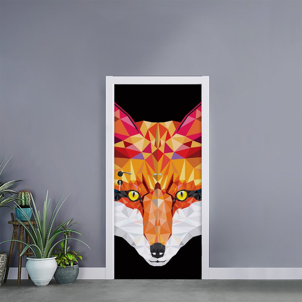 Geometric Fox Print Door Sticker