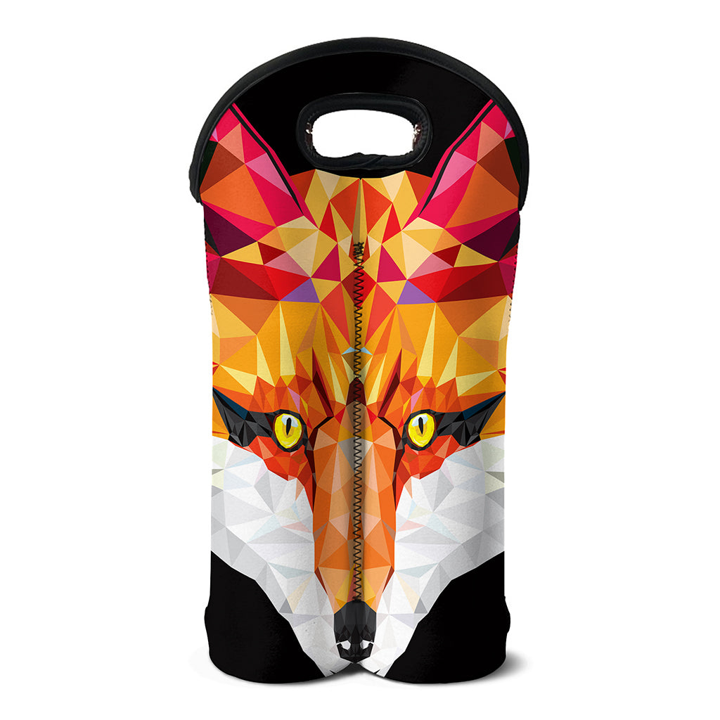 Geometric Fox Print Double Neoprene Wine Tote