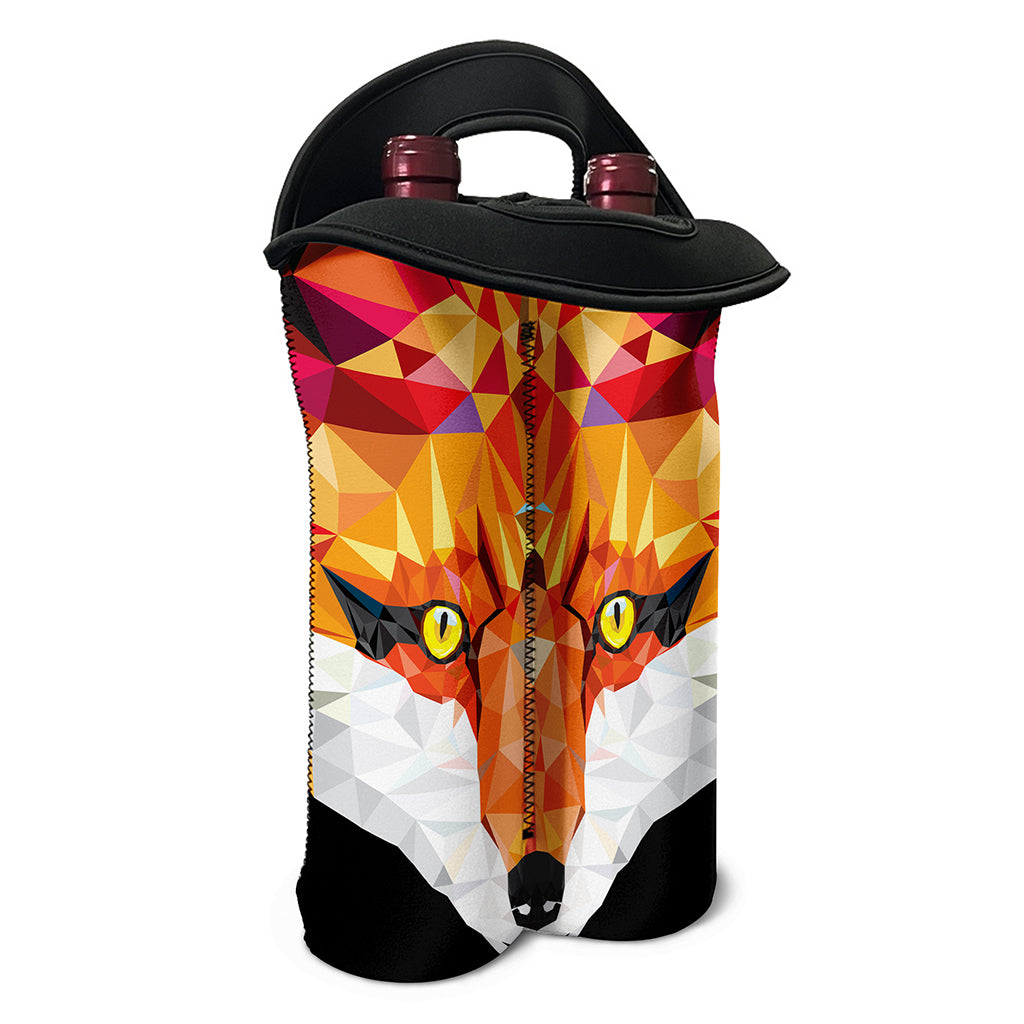Geometric Fox Print Double Neoprene Wine Tote