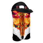 Geometric Fox Print Double Neoprene Wine Tote