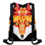 Geometric Fox Print Drawstring Backpack