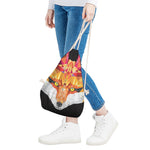 Geometric Fox Print Drawstring Bag