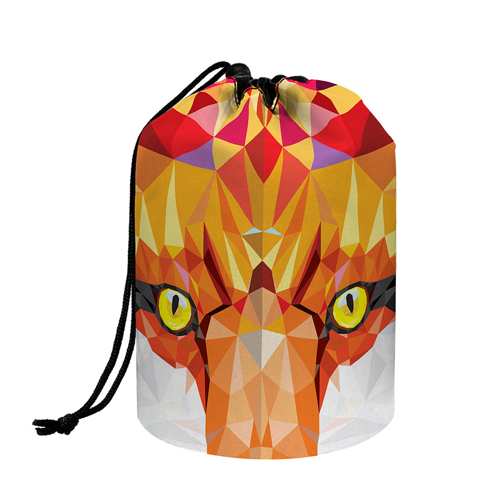 Geometric Fox Print Drawstring Makeup Bag