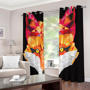 Geometric Fox Print Extra Wide Grommet Curtains