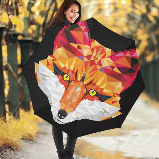 Geometric Fox Print Foldable Umbrella