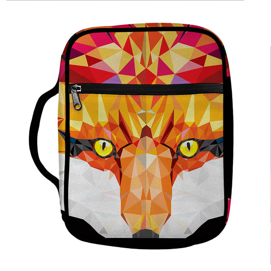 Geometric Fox Print Front Pocket Bible Bag