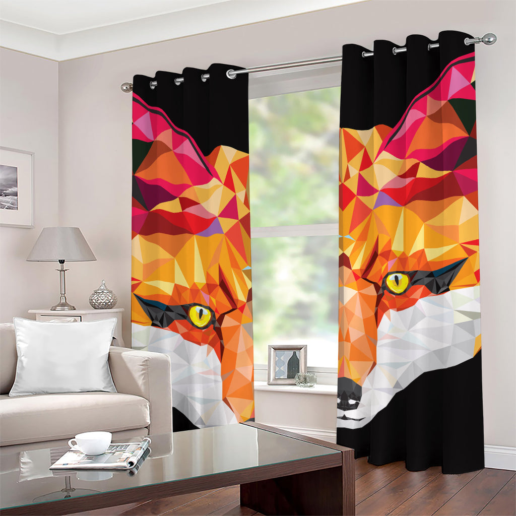 Geometric Fox Print Grommet Curtains