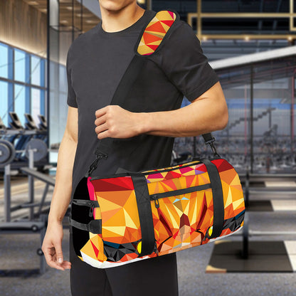 Geometric Fox Print Gym Bag