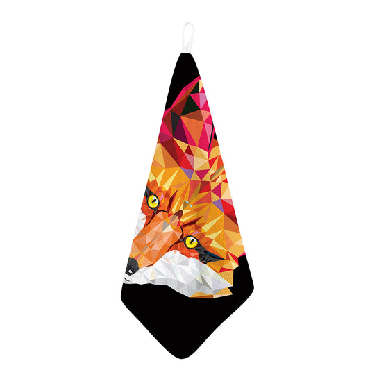 Geometric Fox Print Hand Towel