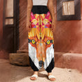 Geometric Fox Print Harem Pants