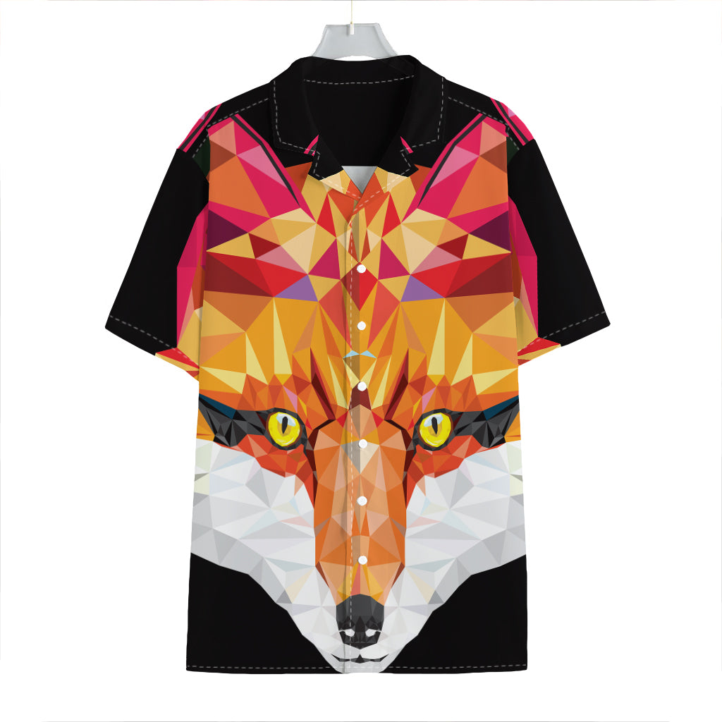 Geometric Fox Print Hawaiian Shirt