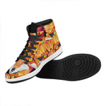 Geometric Fox Print High Top Leather Sneakers