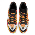 Geometric Fox Print High Top Leather Sneakers