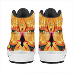 Geometric Fox Print High Top Leather Sneakers