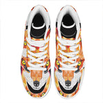 Geometric Fox Print High Top Leather Sneakers