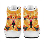 Geometric Fox Print High Top Leather Sneakers
