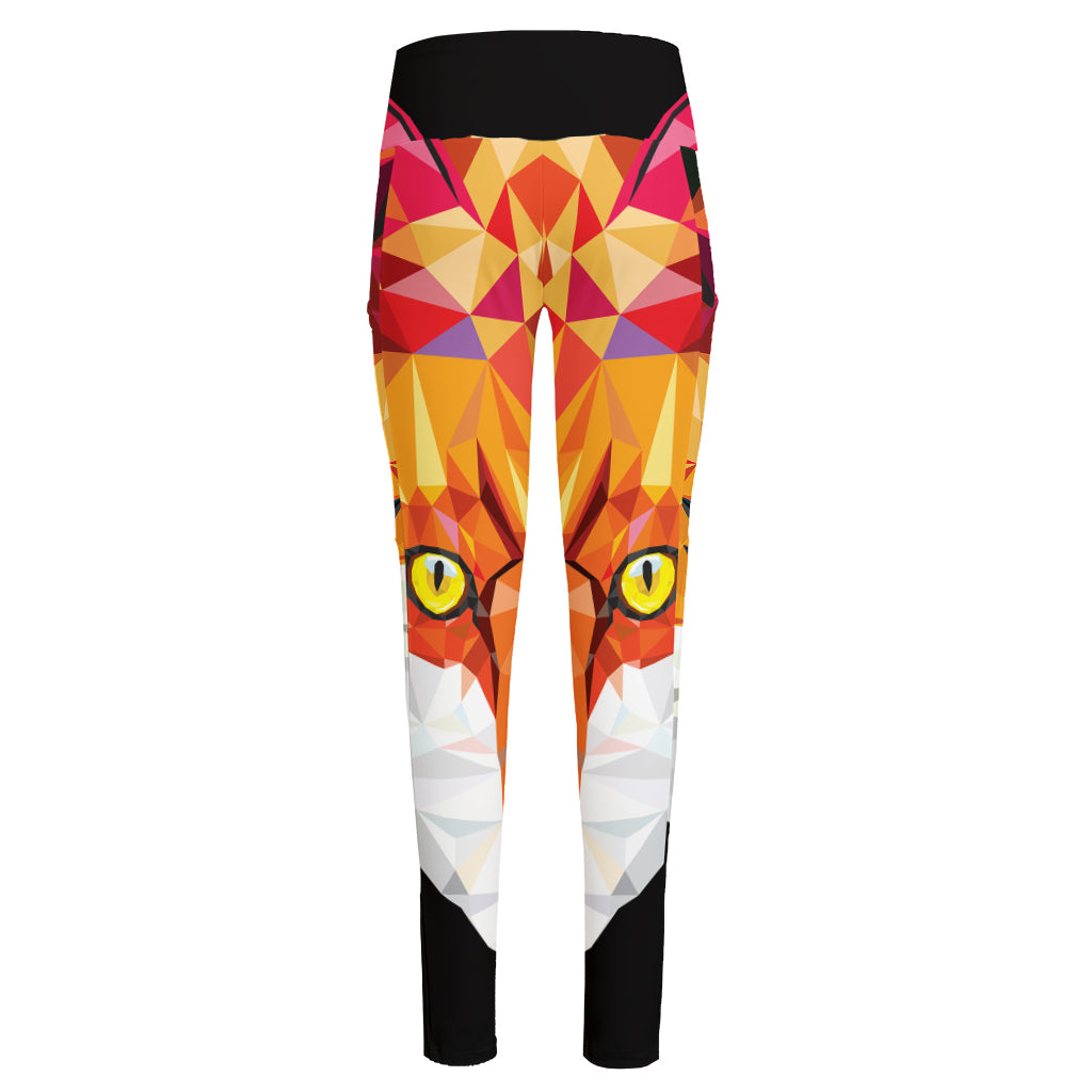 Geometric Fox Print High-Waisted Pocket Leggings