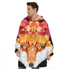 Geometric Fox Print Hoodie Blanket