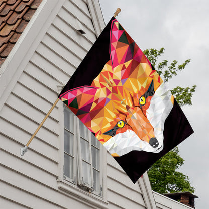 Geometric Fox Print House Flag