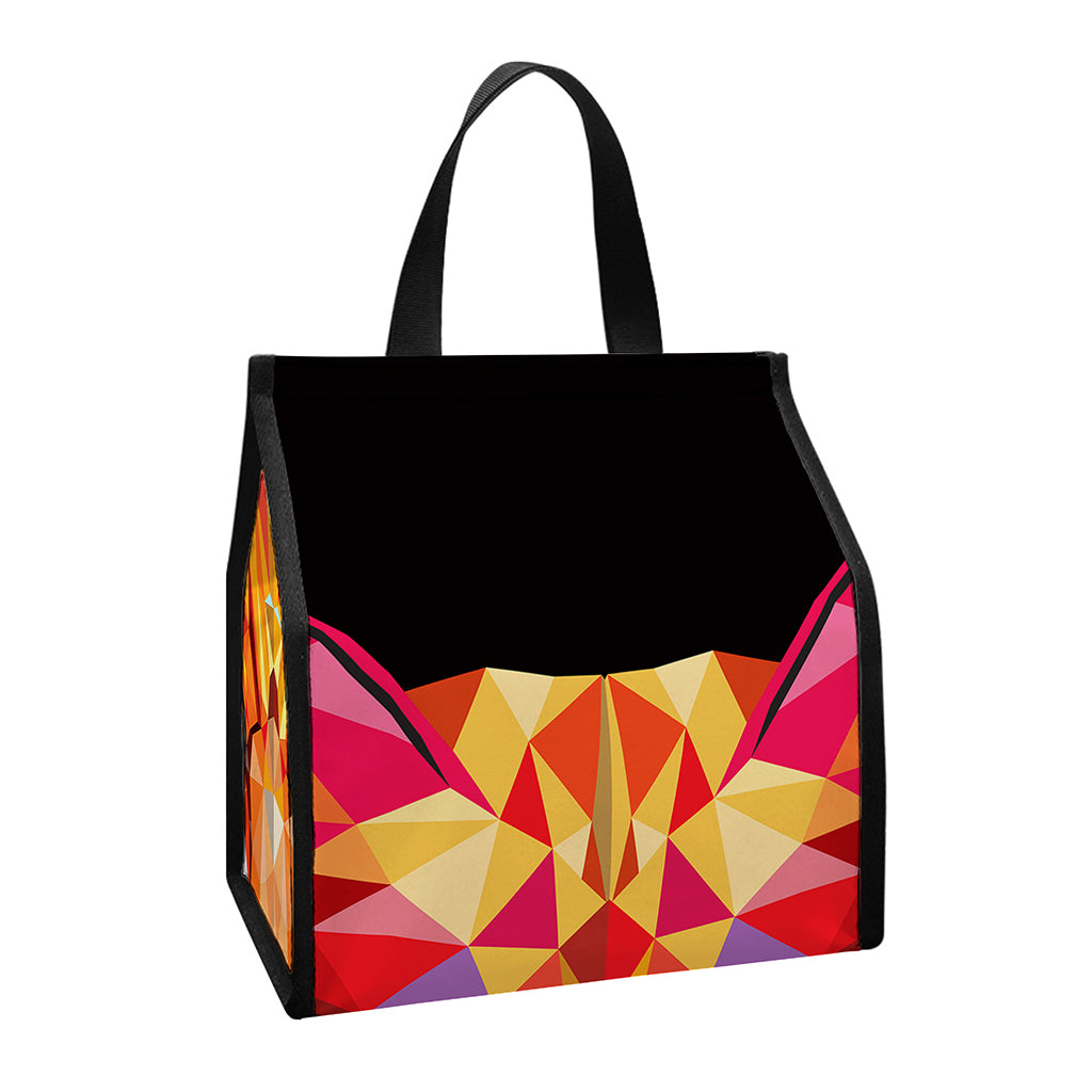 Geometric Fox Print Insulated Lunch Tote
