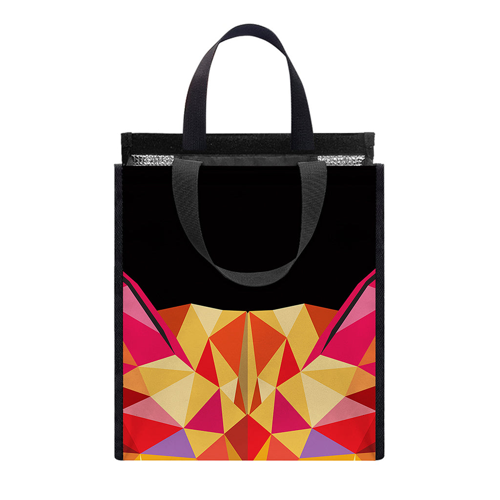 Geometric Fox Print Insulated Lunch Tote