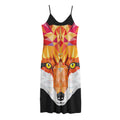 Geometric Fox Print Jersey Midi Cami Dress