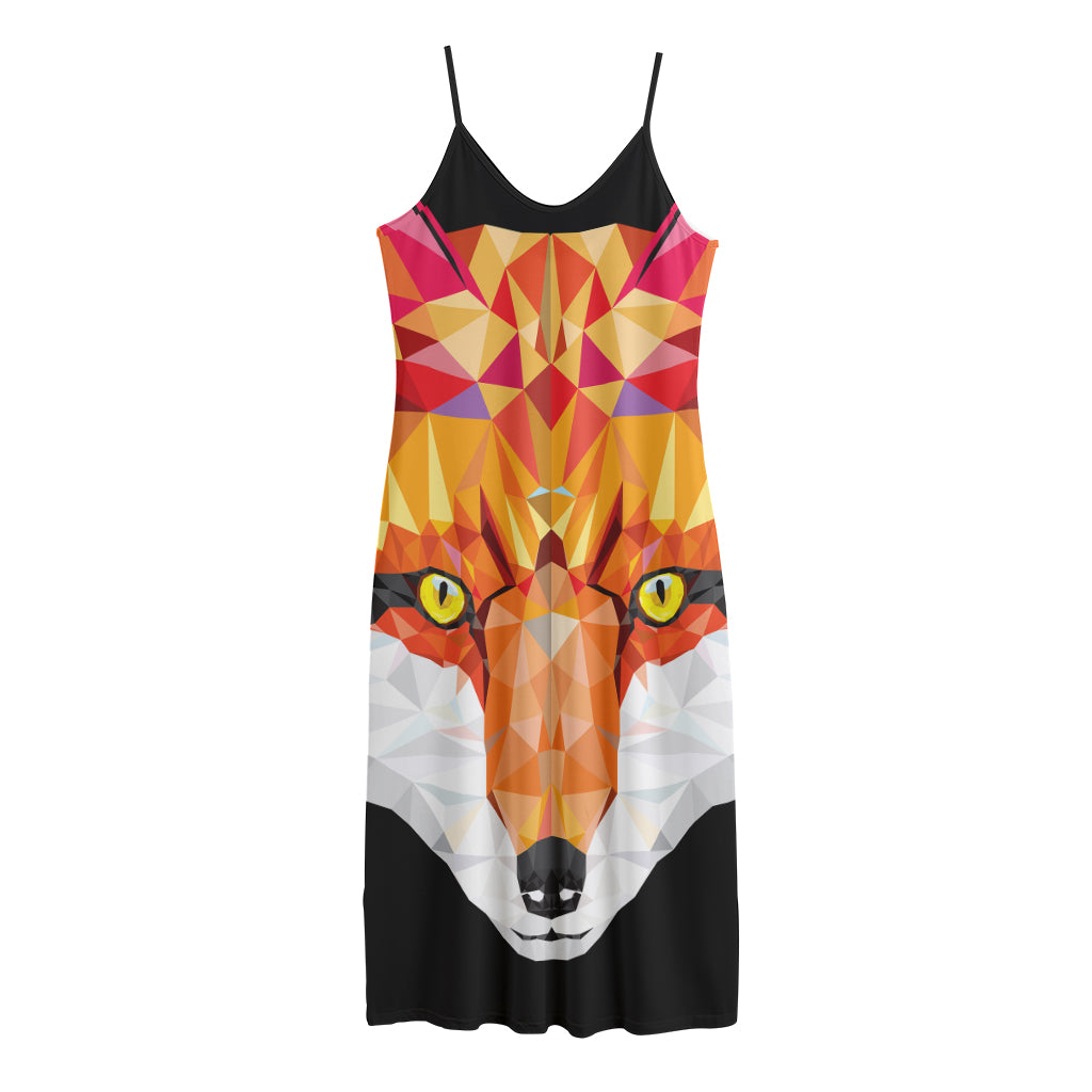 Geometric Fox Print Jersey Midi Cami Dress