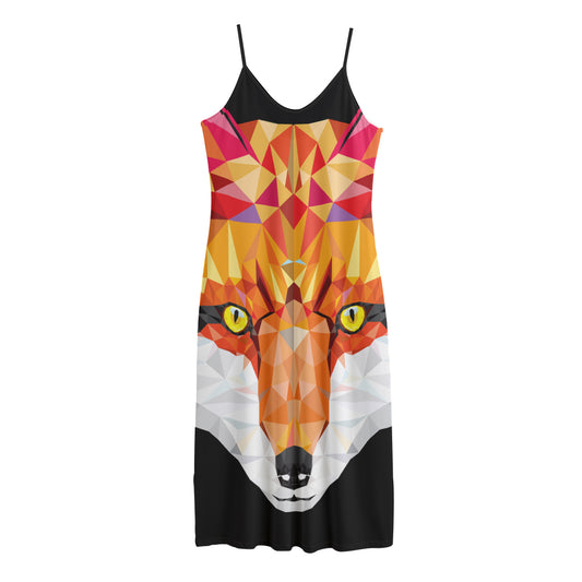 Geometric Fox Print Jersey Midi Cami Dress