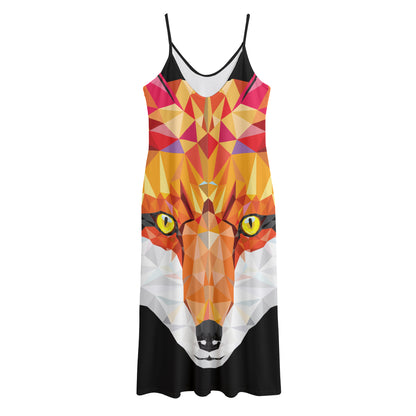 Geometric Fox Print Jersey Midi Cami Dress
