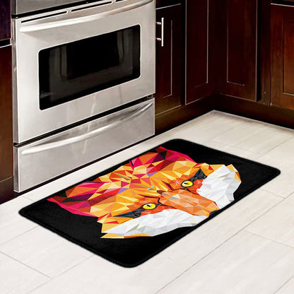 Geometric Fox Print Kitchen Mat