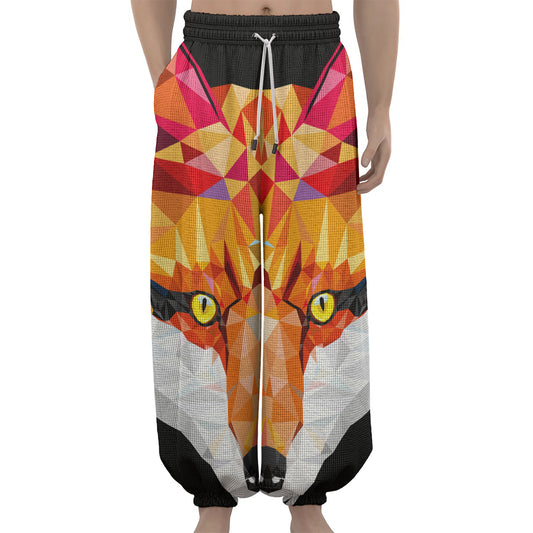 Geometric Fox Print Lantern Pants