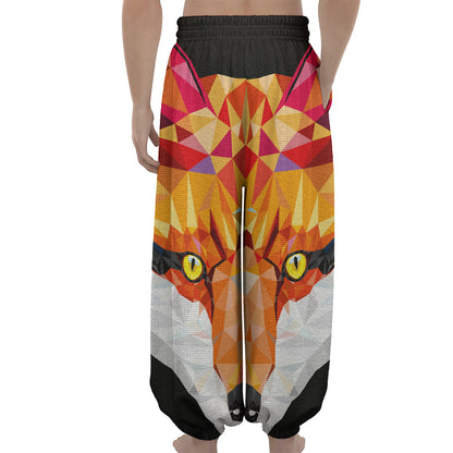 Geometric Fox Print Lantern Pants